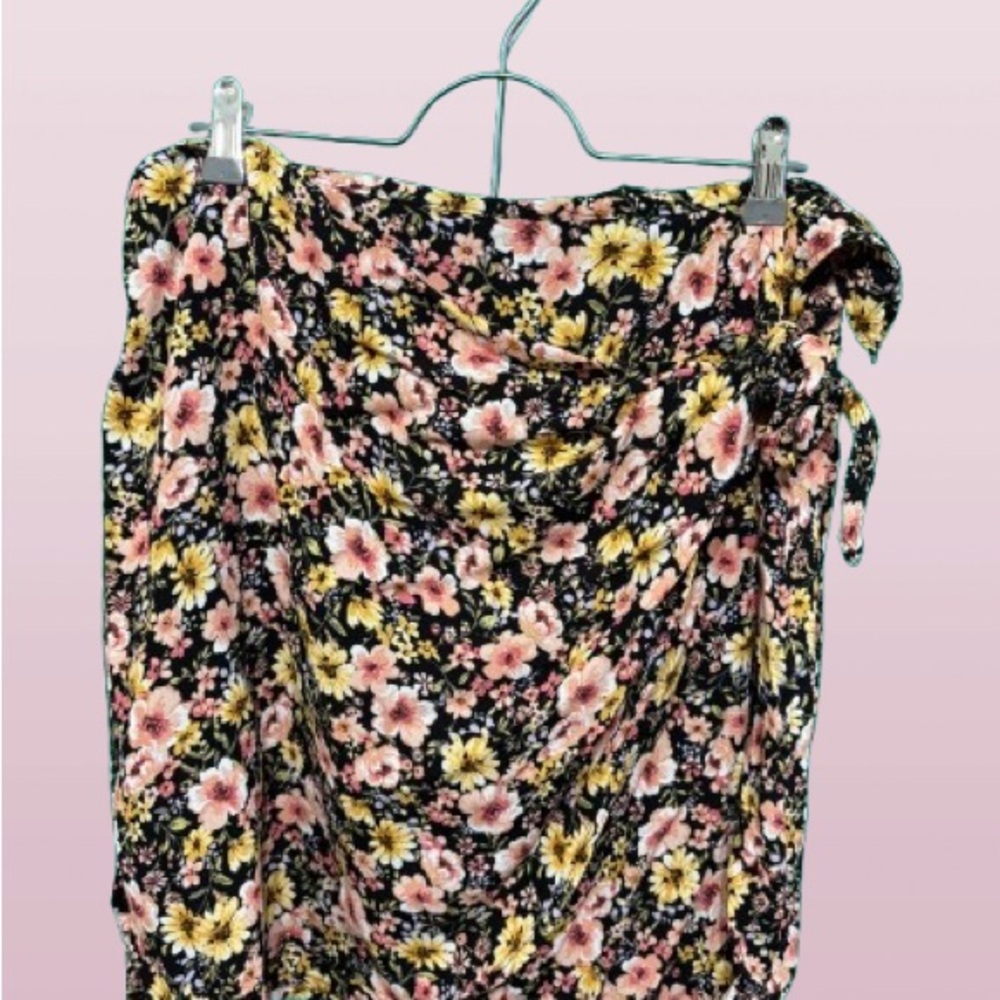 Floral Black and Pink Women's Skirt